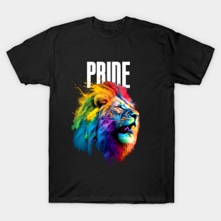 LGBTQ+ Gay Pride Month: Proud Lion on a Dark Background T-Shirt